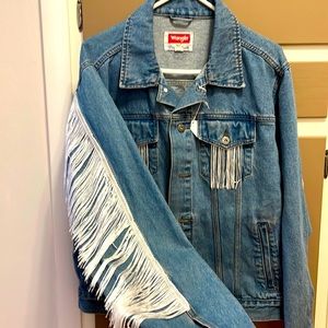 Vintage Custom Wrangler Jean Jacket with Fringe